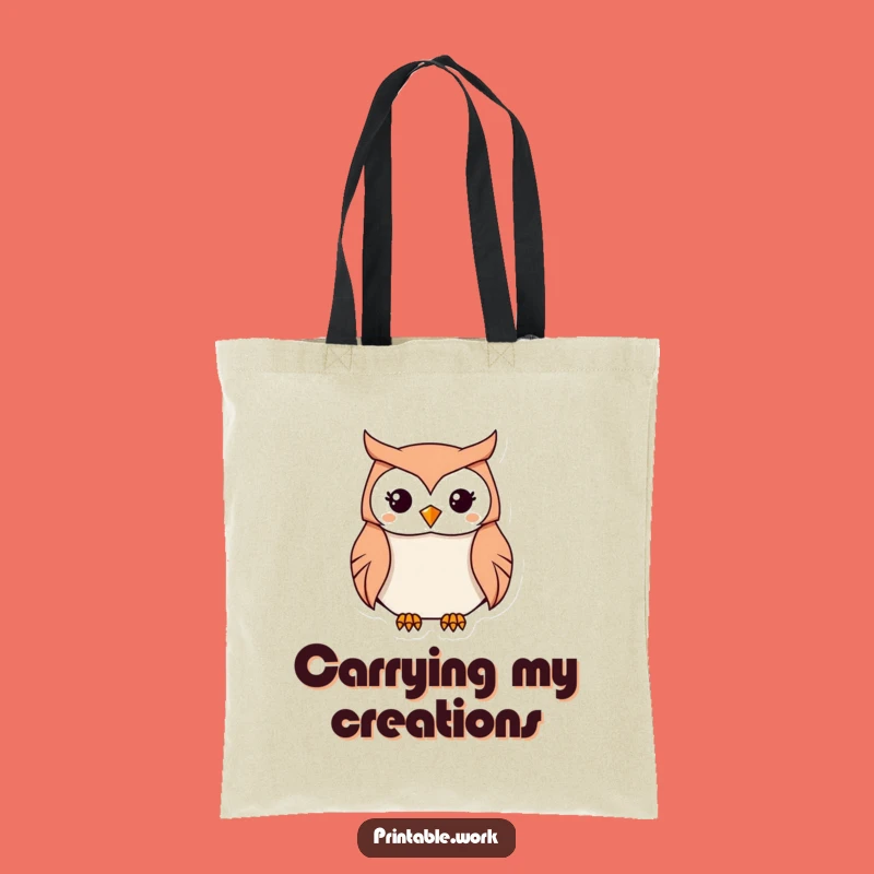 Funny Kawaii Owl Origami Tote Bag: Carry Your Supplies with This Funny Craft Bag