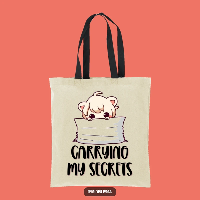 Funny Kawaii Paper Hider Tote Bag - Carry Your Secrets in Style!
