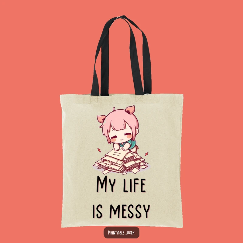 Funny Kawaii Tripping Papers Tote Bag - Cute Humorous Accessory for Errands