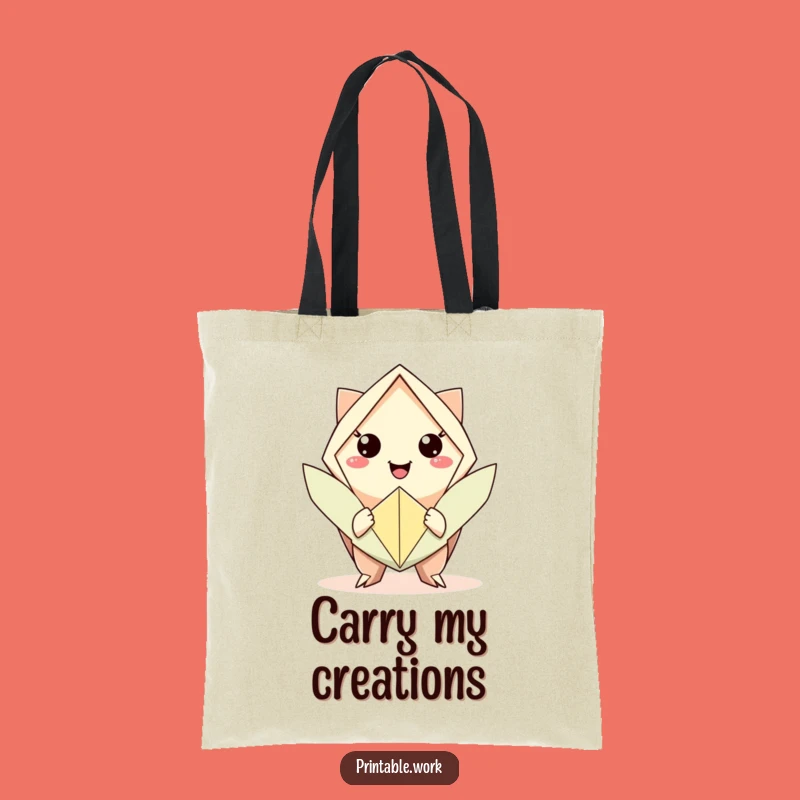 Funny Origami Smile Tote Bag: Carry Your Creations with Artistic Grace