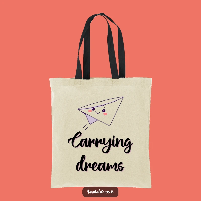 Funny Paper Airplane Tote Bag: Carry Your Dreams with a Smiling Flyer