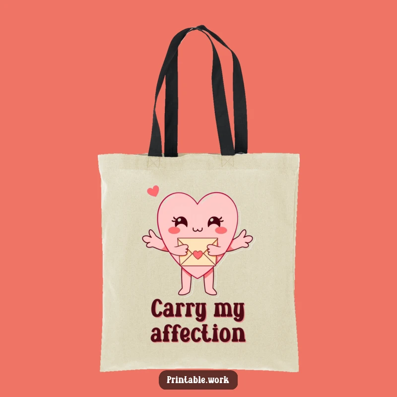 Funny Paper Heart Tote Bag: Carry Love with Hugs and Letters
