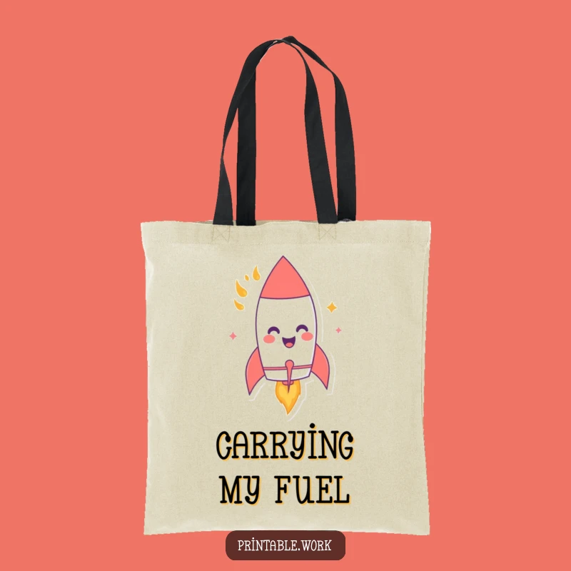 Funny Rocket Tote Bag: Blast Off Fun, Carry Your Laughs