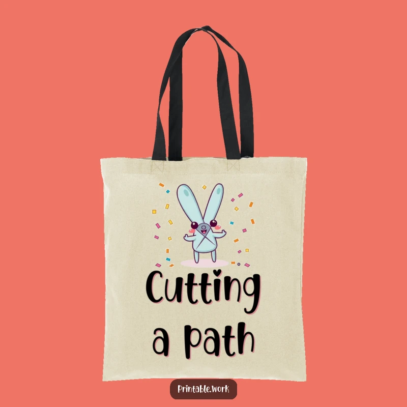 Funny Scissors Character Tote: Confetti Party Bag, Ideal Funny Gift for Crafters