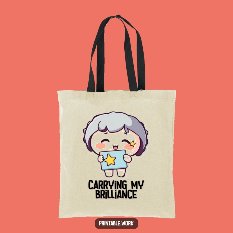 Funny Star Cheeks Tote Bag: Art Supply Carrier, Perfect Funny Gift