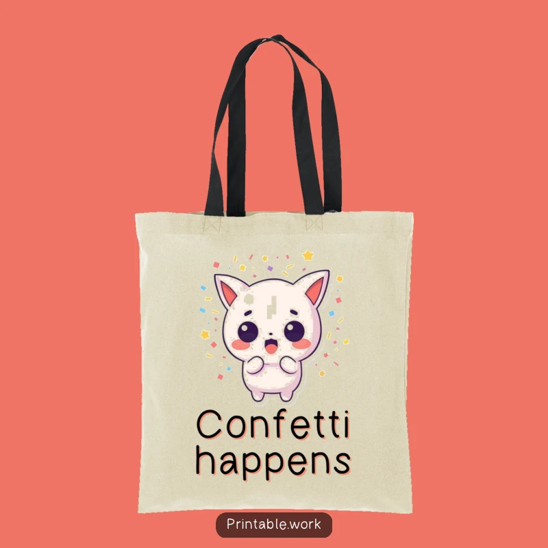 Funny Surprise Kawaii Confetti Tote Bag - Chic & Hilarious Accessory Gift