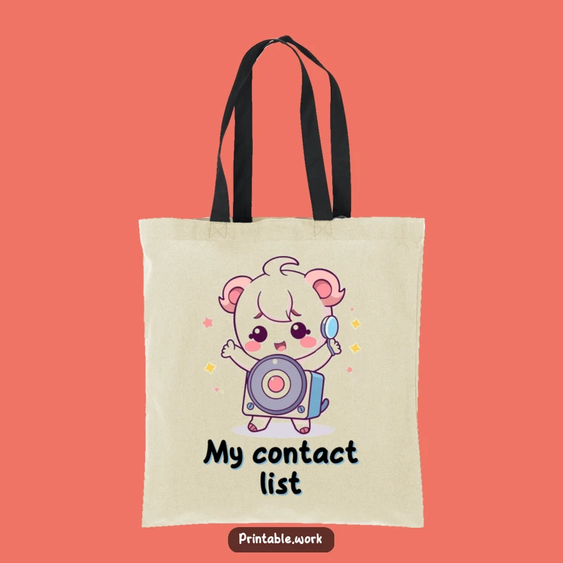 Funny Kawaii Rolodex Tote Bag: Silly Dance Character for Cute Errands Gift