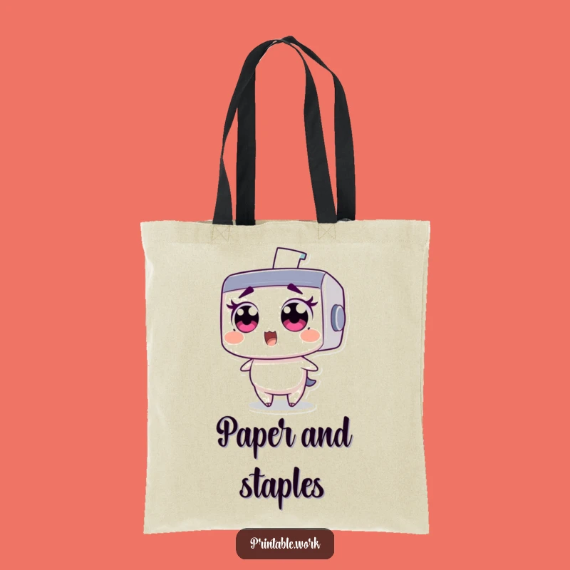 Funny Printer Tote Bag: Staple surprise design, a humorous and practical carry-all gift.
