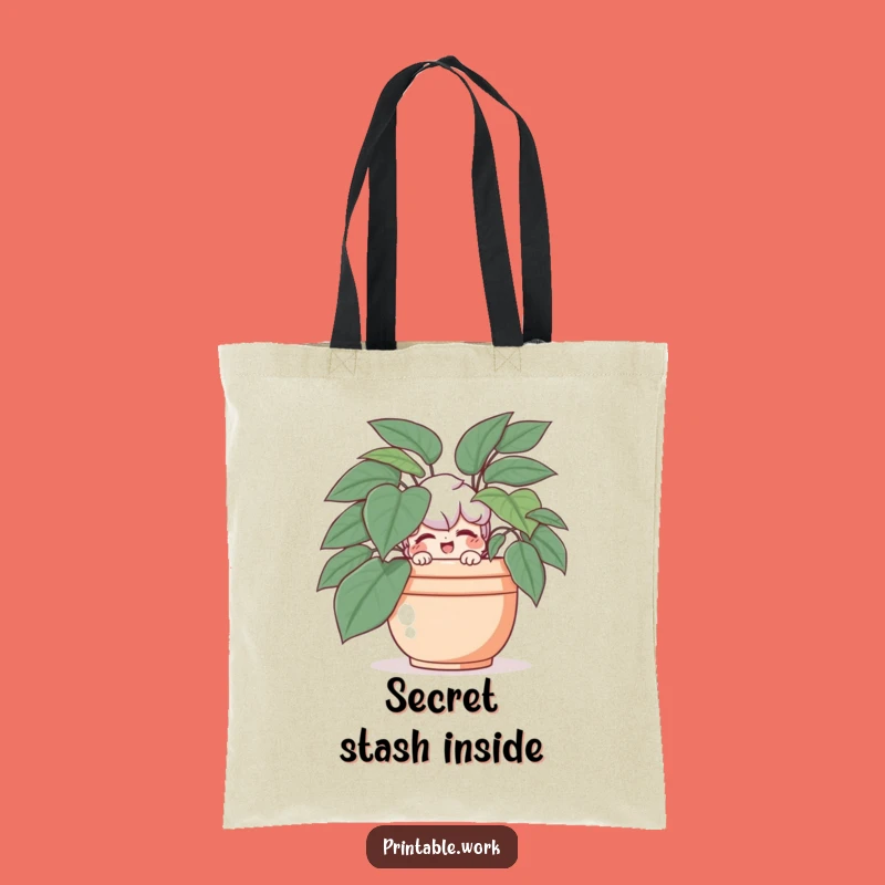 Funny Surprise Tote Bag: Playful Hiding Character for Everyday Funny Gift
